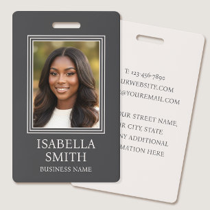 Elegant ID Badge Custom Photo Small Business