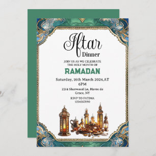 Elegant Iftar dinner party Ramadan 2025 Invitation