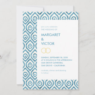 Elegant Ikat pattern Wedding Invitation