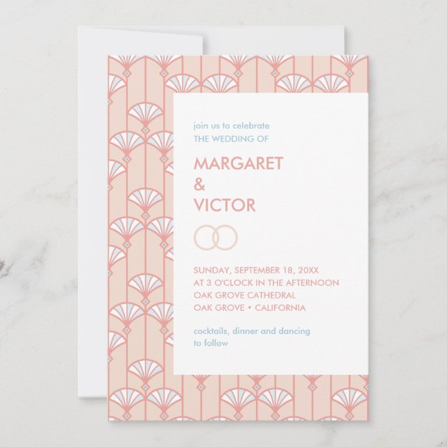 Elegant Ikat pattern Wedding Invitation (Front)