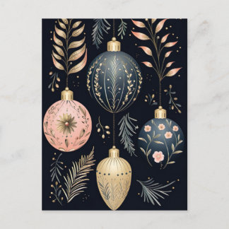 Elegant illustration of Christmas tree bullets Postcard