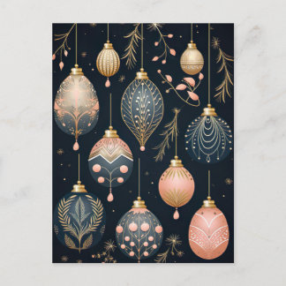Elegant illustration of Christmas tree bullets Postcard
