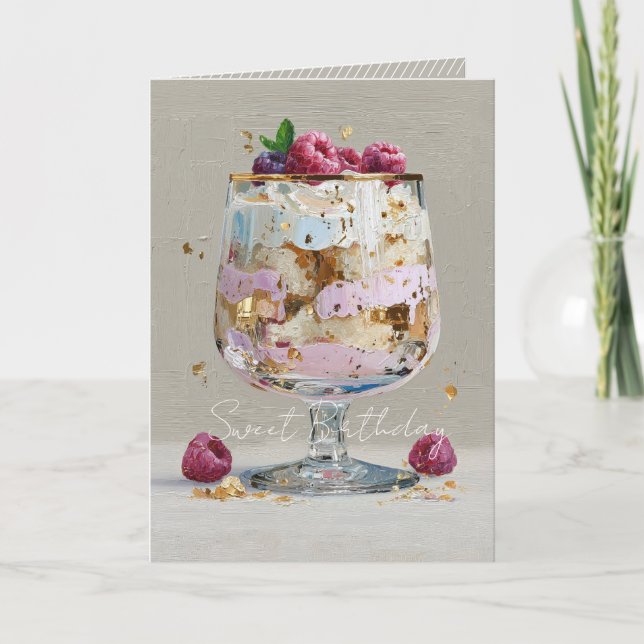 Elegant Impasto Raspberry Dessert   Invitation (Front)