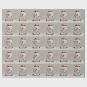Elegant Impasto Raspberry Dessert Wrapping Paper