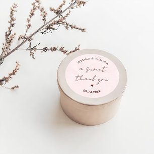 Elegant in Autumn Pink Tones Wedding Classic Round Sticker