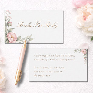 Elegant In Bloom Baby Shower Books For Baby Enclosure Card