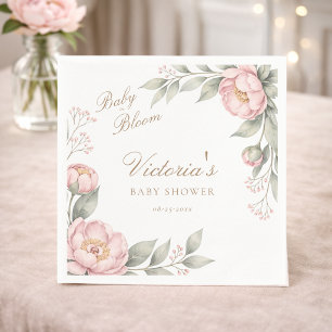 Elegant In Bloom Girl Baby Shower Party Napkin
