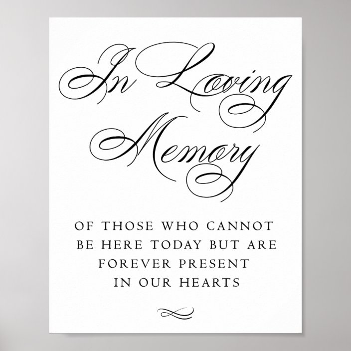 Elegant In Loving Memory Black Calligraphy | Chic Poster | Zazzle.co.uk