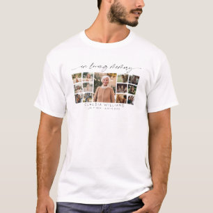 Elegant In Loving Memory Funeral Photo Collage T-Shirt