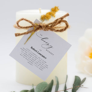 Elegant In Loving Memory, Memorial Candle Favour Favour Tags