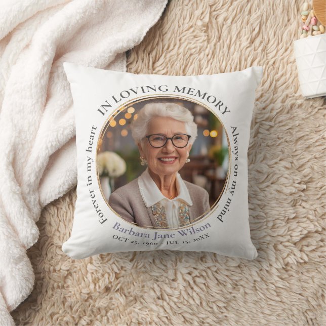 Elegant In Loving Memory Memorial Funeral Keepsake Cushion (Blanket)