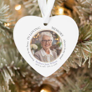 Elegant In Loving Memory Memorial Funeral Keepsake Ornament