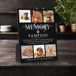 Elegant In Loving Memory Pet Loss Photo Collage Plaque