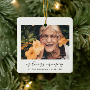 Elegant In loving memory Photo Ceramic Ornament