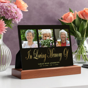 Elegant In Loving Memory Photo Collage Plaque