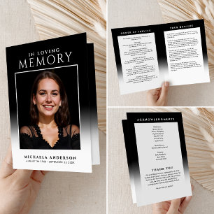 Elegant In Loving Memory Photo Funeral/Memorial Programme