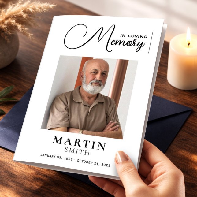 Elegant In Loving Memory Photo Funeral Program Flyer (Creator Uploaded)