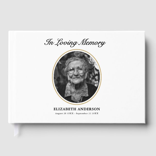 Elegant In Loving Memory Photo Guest Book (Front)