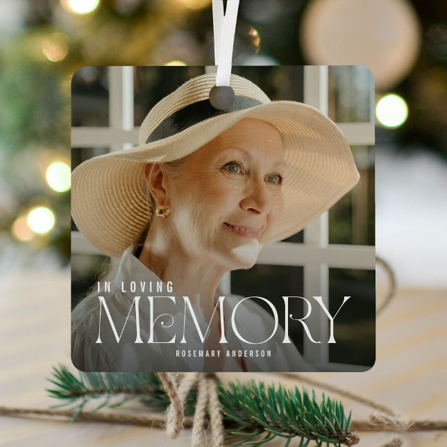 Elegant In Loving Memory Photo Keepsake Metal Tree Decoration (Creator Uploaded)