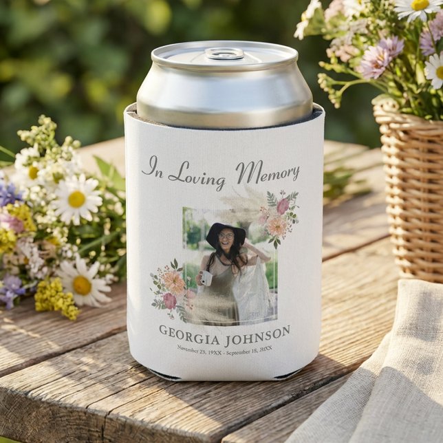 Elegant In Loving Memory | Photo Memorial Can Cooler (Creator Uploaded)