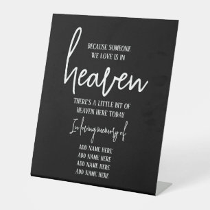 Elegant In Loving Memory Simple Black White Pedestal Sign