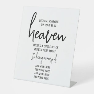 Elegant In Loving Memory Simple Wedding Pedestal Sign