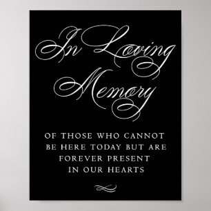 Elegant In Loving Memory White Calligraphy Chic Poster