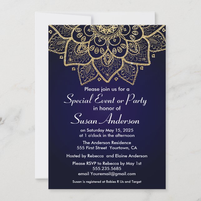 Elegant Indian Design Invitation (Front)