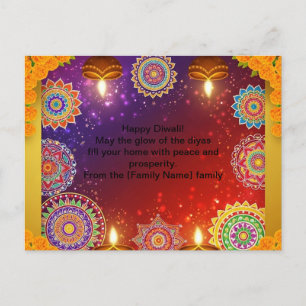 Elegant Indian Diwali Rangoli Postcard