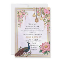 Elegant Indian Ring Ceremony Invitation