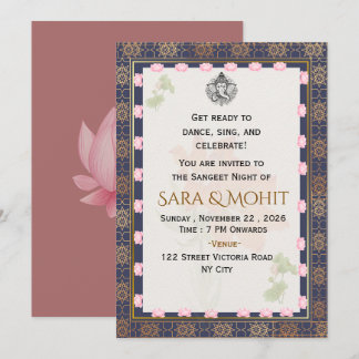 Elegant Indian Sangeet Night Invitation