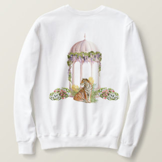 Elegant Indian Tiger Aesthetic Botanical Print Sweatshirt