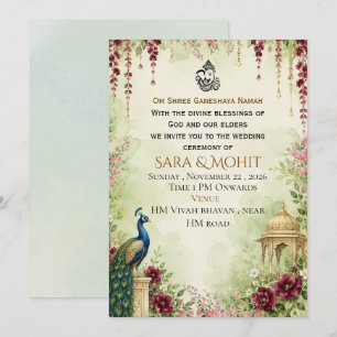 Elegant Indian Wedding Invitation