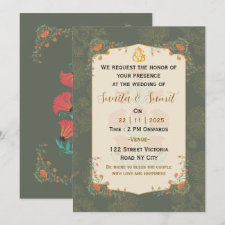 Elegant Indian Wedding Invitation Card