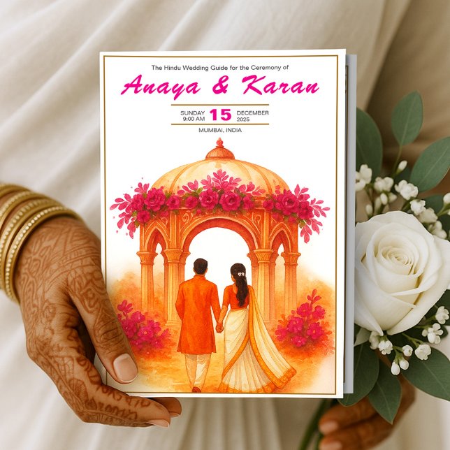Elegant Indian Wedding Program Hindu Ceremony Guid Flyer (Elegant Indian Wedding Program Hindu Ceremony Guid Flyer)
