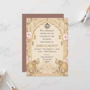 Elegant Indian Wedding Reception Invitation