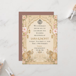 Elegant Indian Wedding Reception Invitation