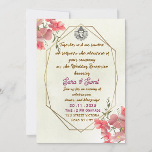 Elegant Indian Wedding Reception Party Invitation