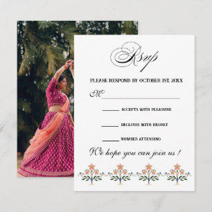 Elegant Indian Wedding RSVP Card