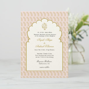 Elegant Indian wedding with Ganesh pink Invitation