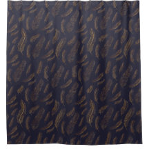 Elegant Indigo and Gold Feather