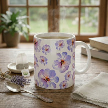Elegant Indigo Watercolor Flower Pattern