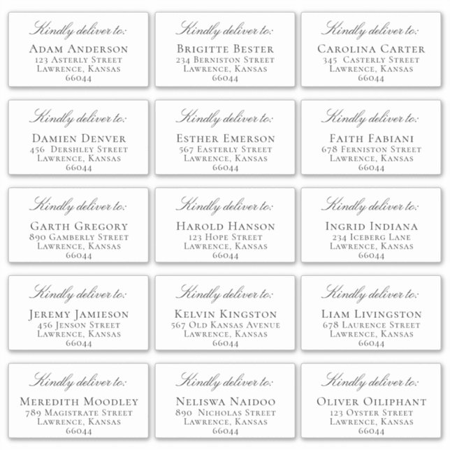Elegant Individual Guest Address Wedding Invite (Front)