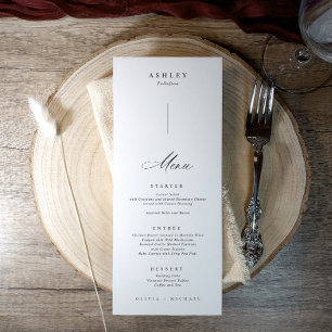 Elegant Individual Guest Names on Each Wedding Menu