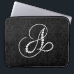 Elegant Initial A Sparkling Diamonds-Monogram Laptop Sleeve<br><div class="desc">Elegant black and white sparking diamonds initial letter A. Other letters are coming soon. Email me for your initial to get it sooner since it takes time to do this. This is an images of diamonds and not real or fake.</div>