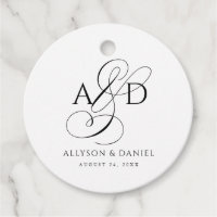 Elegant Initial Script Monogram Classic Wedding
