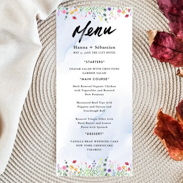 Elegant Initial Script Monogram Classic  Wedding  Menu (Creator Uploaded)