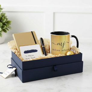 Elegant initials and name on gold Mug