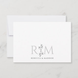 Elegant Initials Botanical Monogram Couple  Card