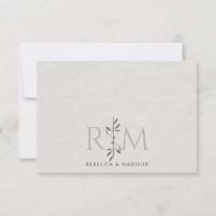 Elegant Initials Botanical Monogram Couple  Card